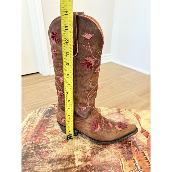 Old Gringo Abby Rose Floral Leather Embroidered Cowboy Boots 6 Western Rodeo - Picture 16 of 16